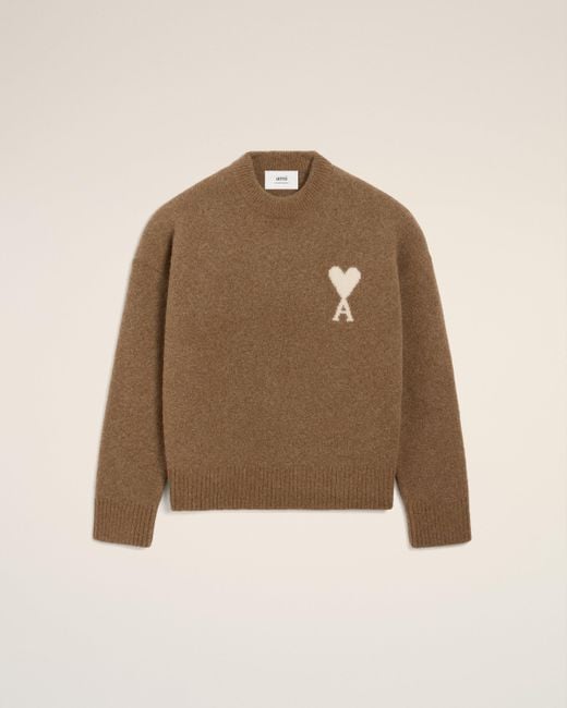 AMI Natural Alpaca Ami De Coeur Crewneck Sweater