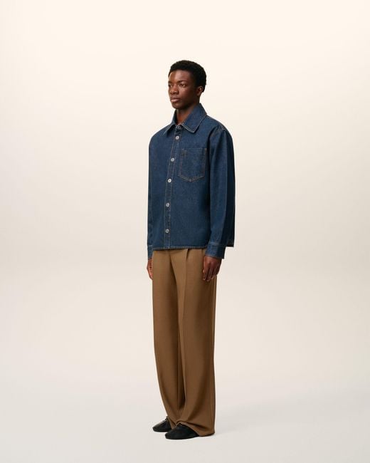 AMI Blue Cotton Ami De Coeur Overshirt