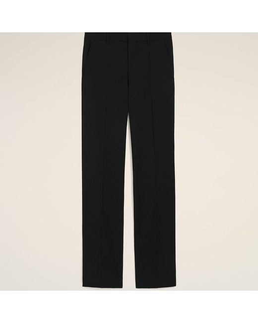 AMI Black Wool Straight Trousers for men