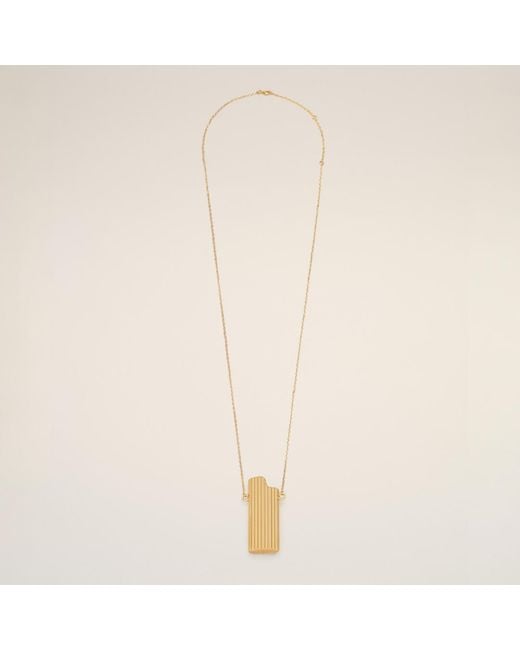 AMI Natural Brass Lighter Holder Necklace