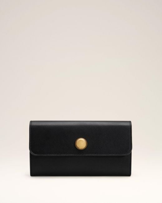 AMI Black Smooth Leather Carrousel Continental Wallet