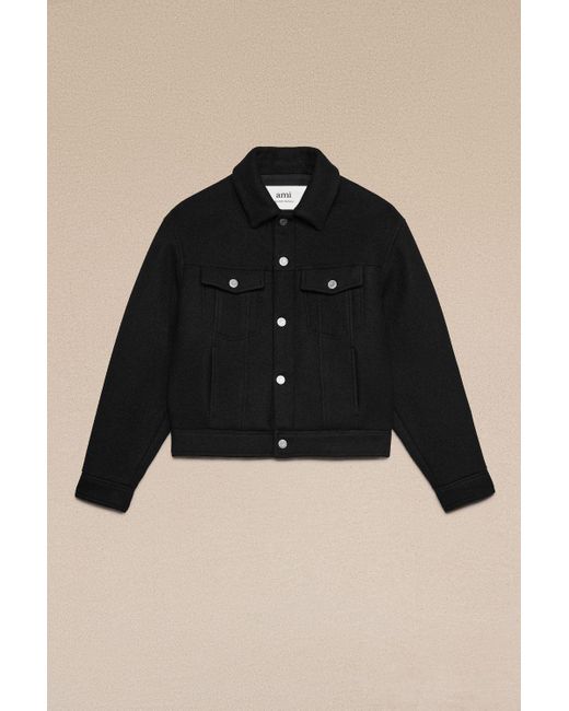 Ami Paris Boxy Fit Jacket in Black for Men Lyst