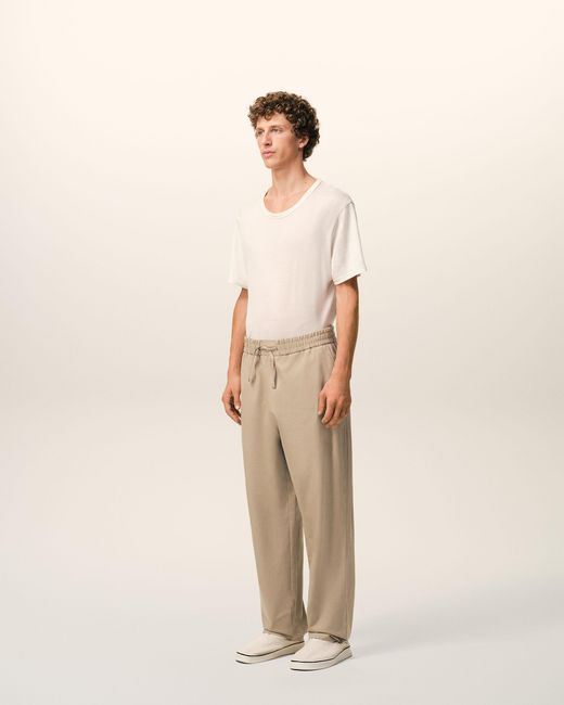 AMI Natural Cotton Elasticated Waist Trousers for men