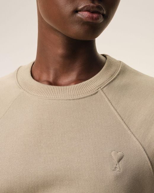 AMI Natural Cotton Embossed Ami De Coeur Sweatshirt
