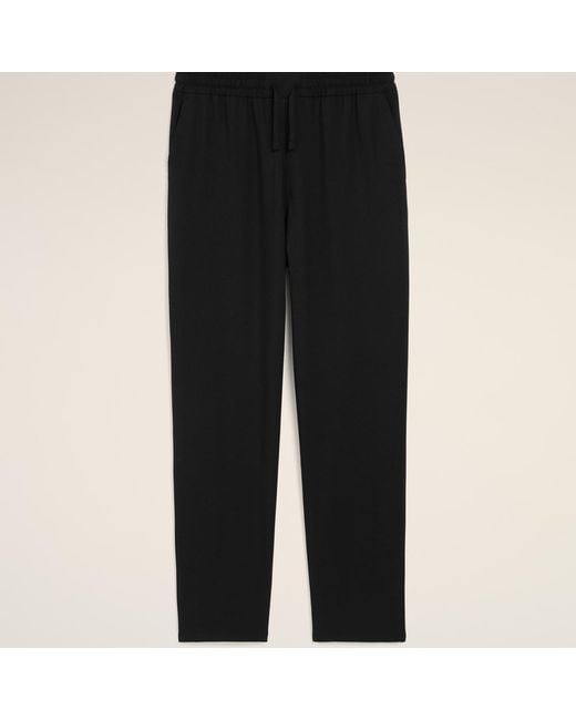 AMI Black New Wool Elasticated Waist Trousers for men