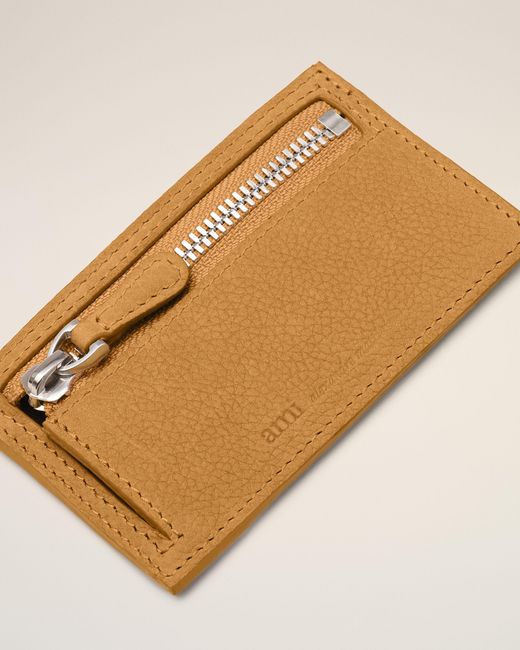 AMI Natural Cow Leather Carrousel Zipped Card Holder