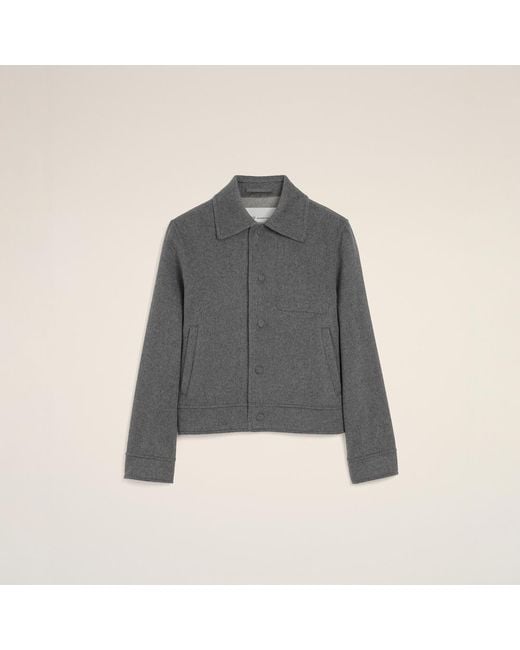 AMI Gray Button-Down Wool And Cashmere Jacket