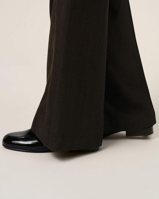AMI Black Flat Cow Leather Shoes