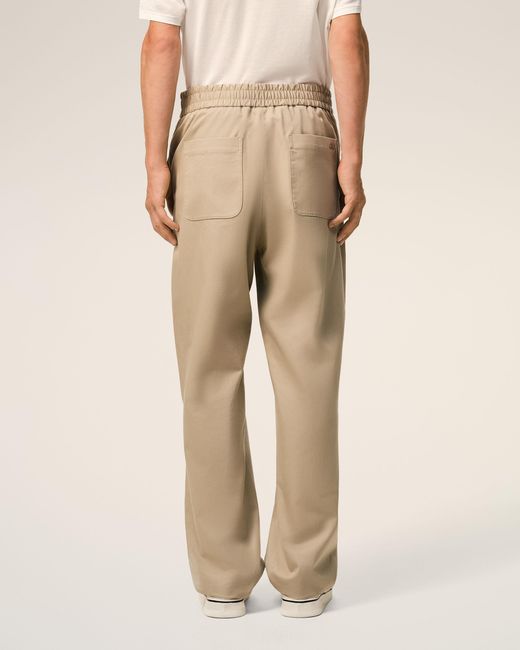 AMI Natural Cotton Elasticated Waist Trousers for men