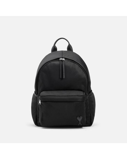 AMI Black Nylon Canvas Marcel Backpack
