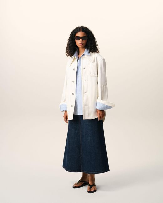 AMI Natural Cotton Worker Buttoned Jacket