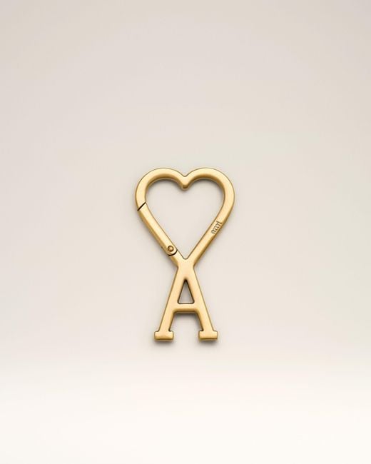 AMI Natural Aluminium Hook Keyring With Ami De Coeur