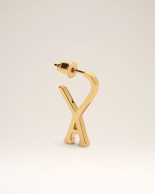 AMI Natural Brass Small Hoops With Ami De Coeur
