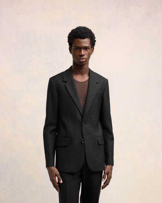 AMI Black Classic Two Buttons Jacket for men