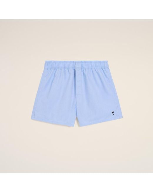 AMI Blue Cotton Ami De Coeur Boxer for men