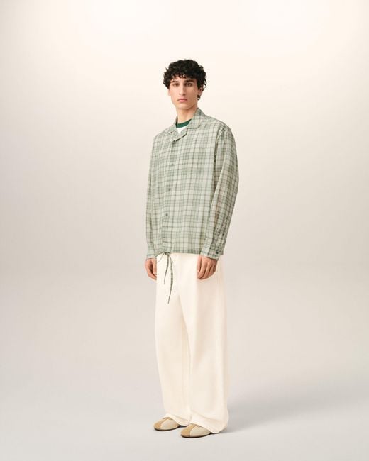AMI Natural Boxy Cotton Checkered Shirt for men