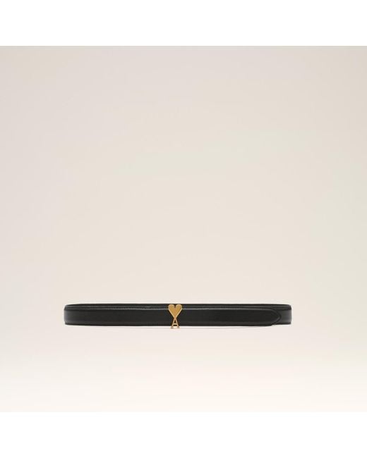 AMI Natural Cowhide Leather Belt 25Mm With Ami De Coeur Buckle
