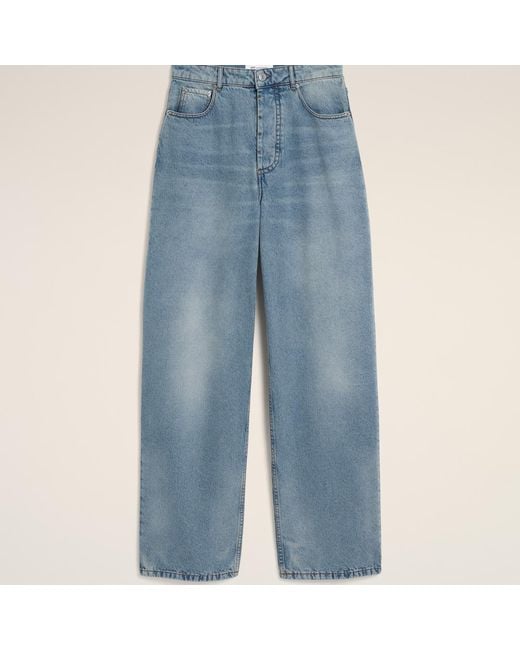 AMI Blue Baggy-Fit Cotton Jeans for men