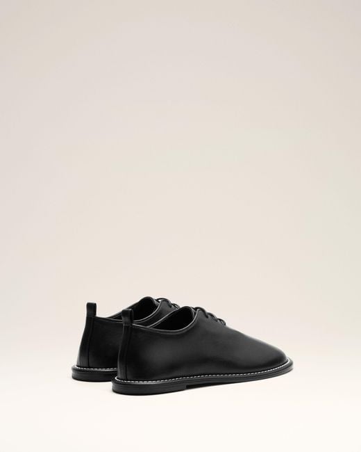 AMI Natural Cow Leather Midi Derbies Shoes