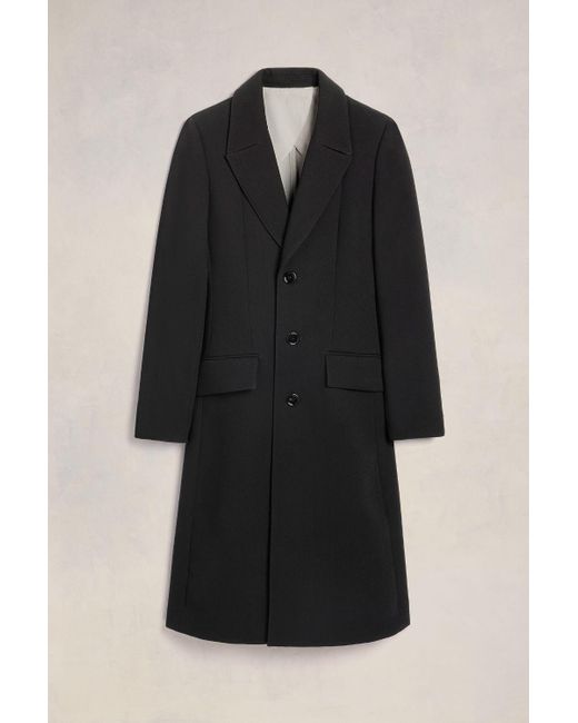 AMI Black Adjusted Three Buttons Coat