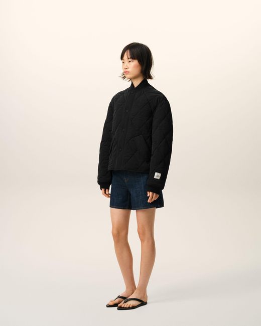 AMI Black Nylon Padded Jacket