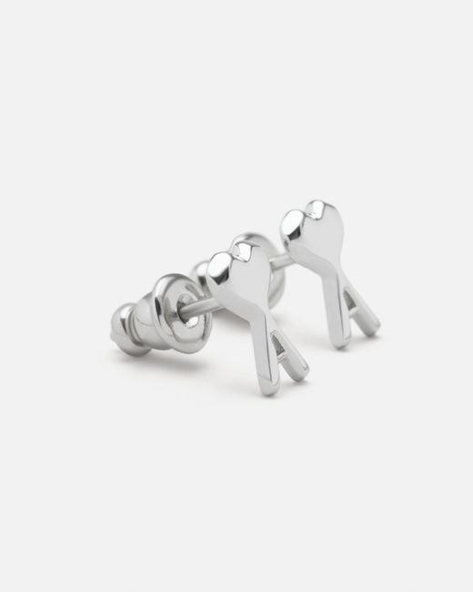 AMI Natural Brass Ami De Coeur Hammered Earrings