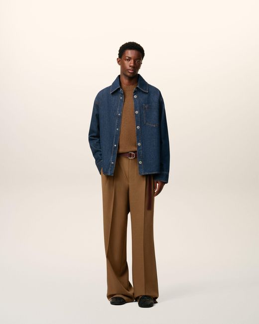 AMI Blue Cotton Ami De Coeur Overshirt