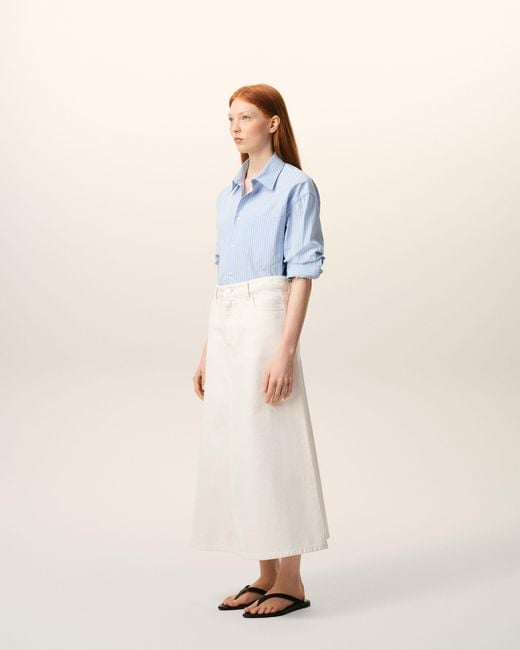 AMI Natural Denim Long Skirt
