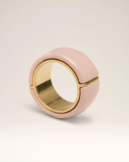 AMI Pink Brass Hammered Lacquered Ring