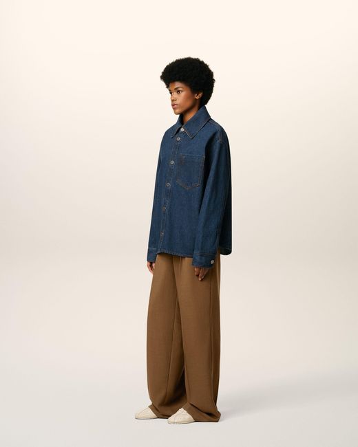 AMI Blue Cotton Ami De Coeur Overshirt