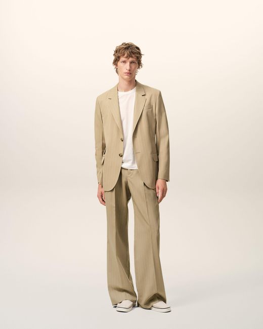 AMI Natural New Wool Single Breasted Straight Jacket for men