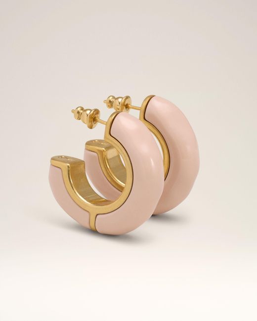 AMI Natural Brass Hammered Lacquered Earrings