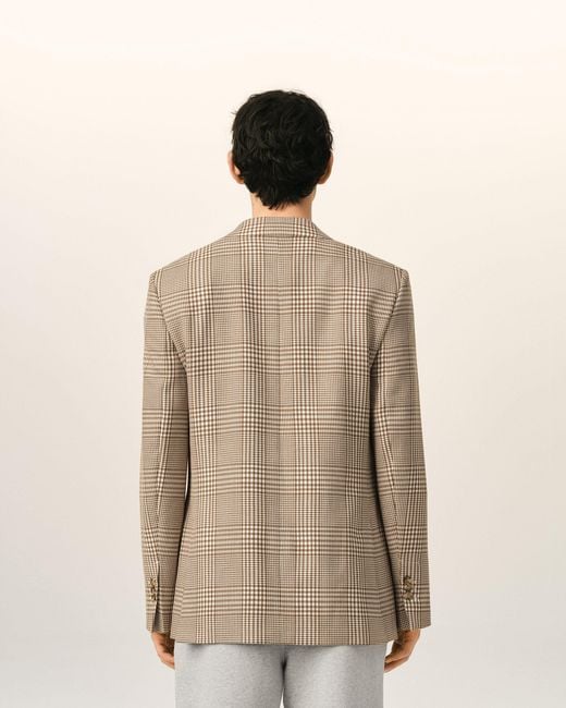 AMI Natural Wool Prince Of Wales Straight Jacket for men