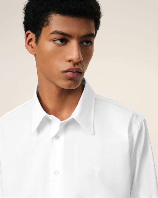 AMI Natural Cotton Ami De Coeur Classic Shirt for men