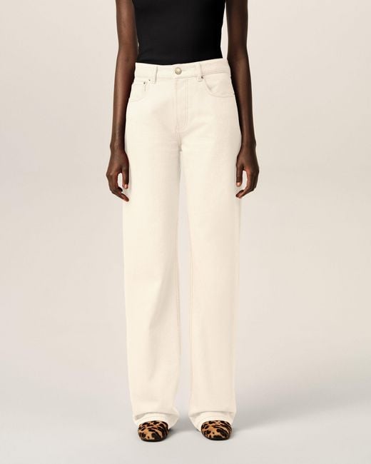 AMI Natural Large-Fit Cotton Jeans