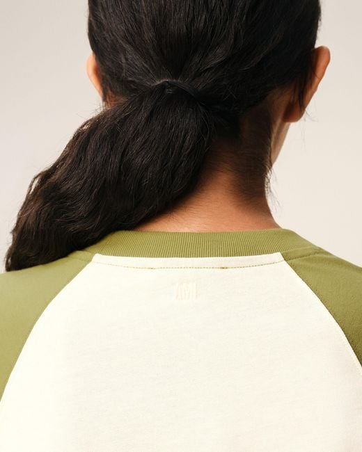 AMI Natural And Cotton Ami De Coeur Knitted Patch T-Shirt