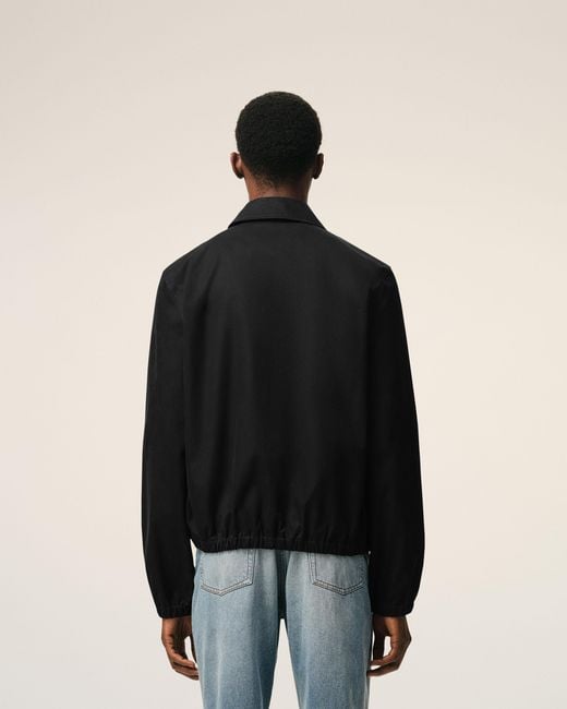 AMI Black Ami De Coeur Zipped Bomber Jacket for men