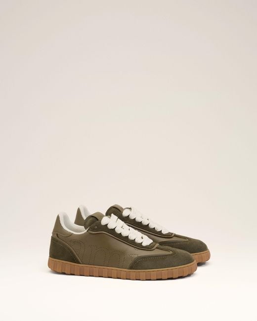 AMI Natural Cowhide Leather Step Sneakers