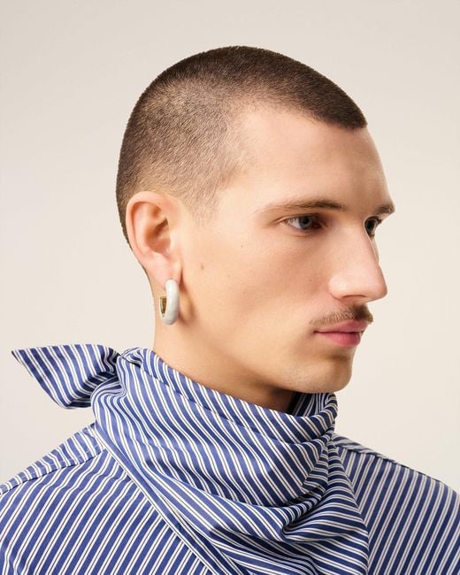 AMI Natural Brass Hammered Lacquered Earrings