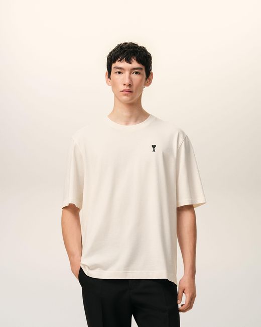 AMI Natural Cotton Place Des Victoires Print T-Shirt
