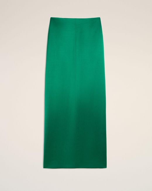 AMI Green Straight Wool And Viscose Skirt