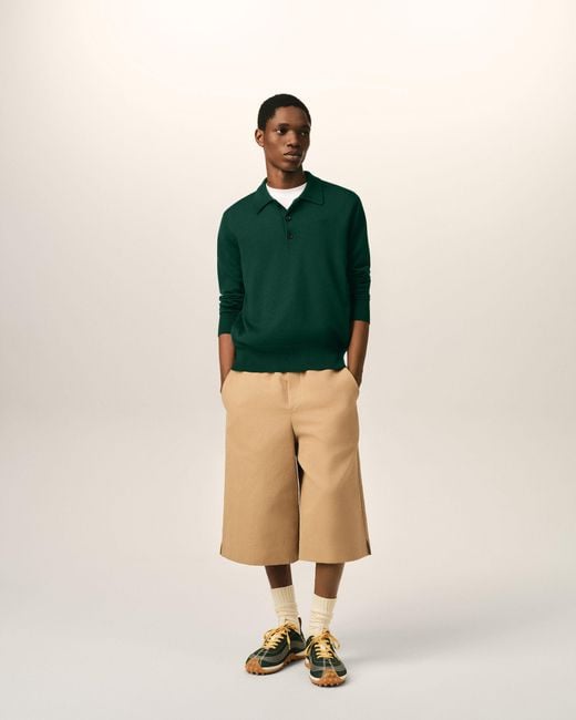 AMI Green Wool Polo With Ami De Coeur for men