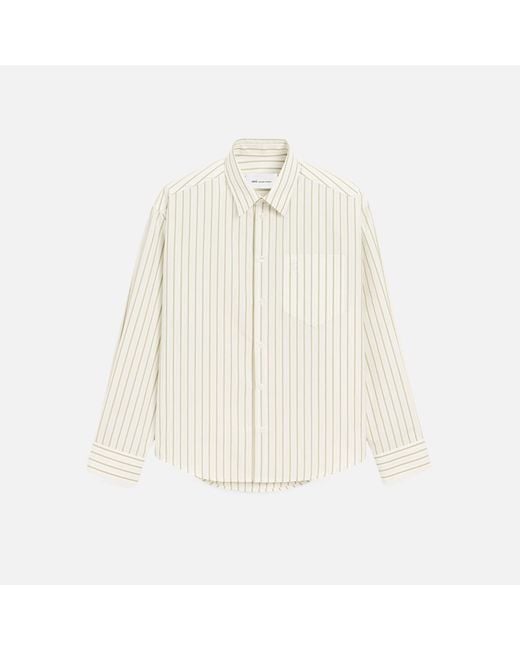 AMI Natural Striped Cotton Ami De Coeur Boxy Shirt
