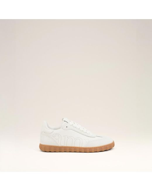 AMI Natural Cowhide Leather Step Sneakers