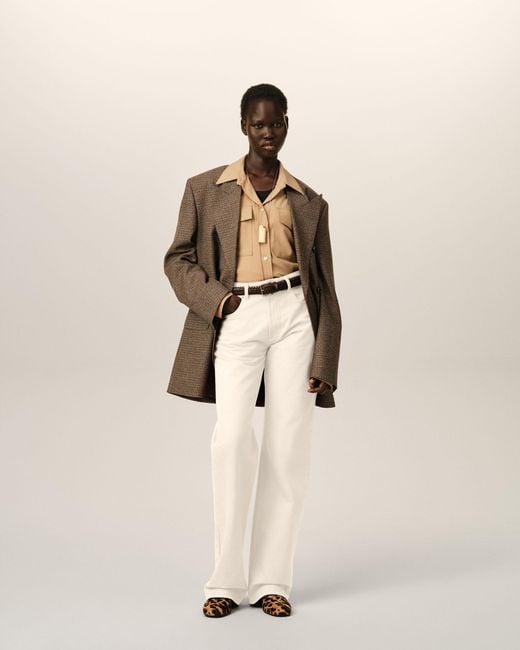 AMI Natural Large-Fit Cotton Jeans