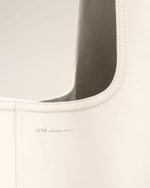 AMI Natural Soft Leather Etienne Hobo Bag