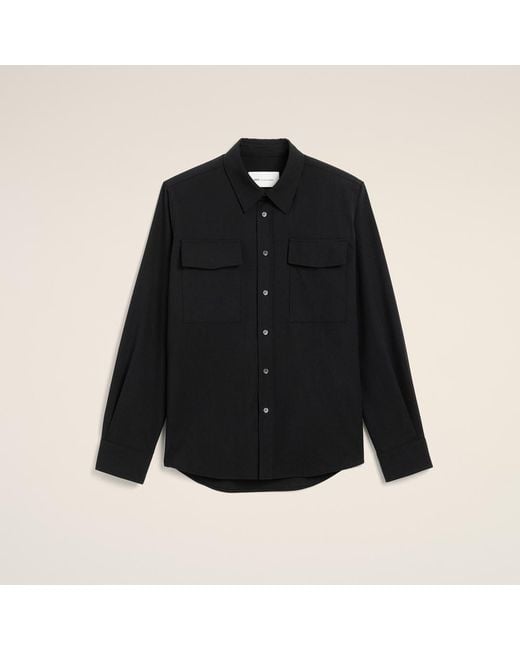 AMI Black Wool Shirt for men