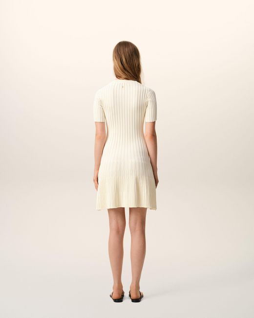 AMI Natural Knit Mini Godet Dress