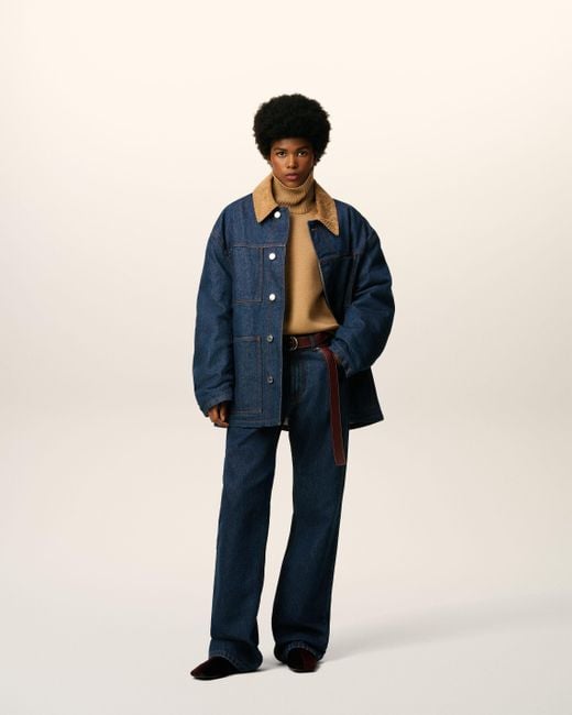AMI Blue Gepolsterte Worker-Jacke Aus Baumwolle