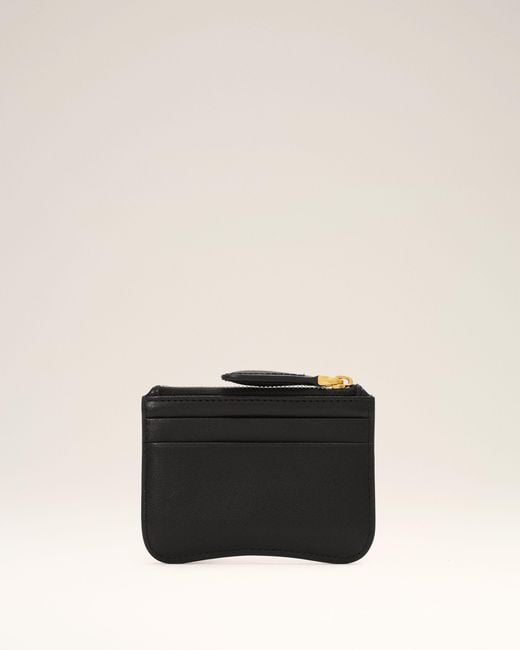 AMI Black Paris Paris Zipped Cowhide Leather Card Holder